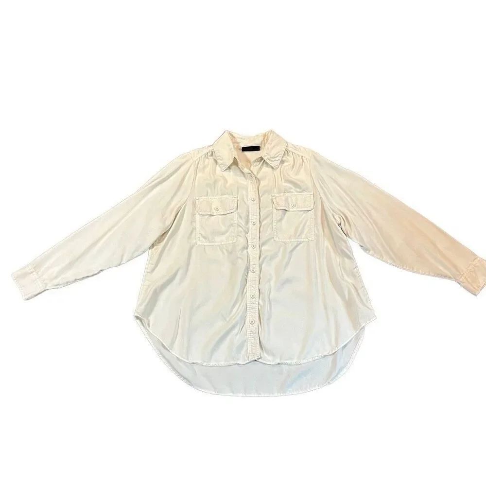 Lane Bryant Off White Button Down Blouse 18